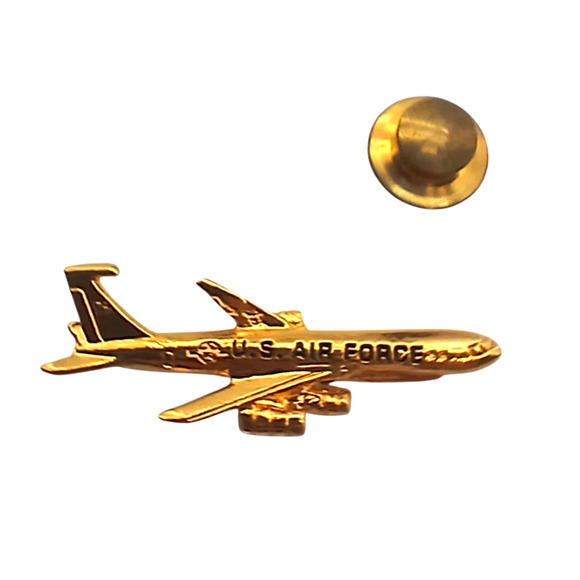 U.S. Air Force Jet Lapel Pin Gold Tone Military Bomber Tie Tack Aviation Gift - Picture 6 of 11